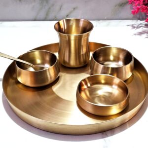 Bronze Curve Design 11 Inch Thali set 6 Pcs