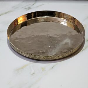 Bronze (Kansa) Thali Handmade Thali Plate in Gloss Finish 11” Inch
