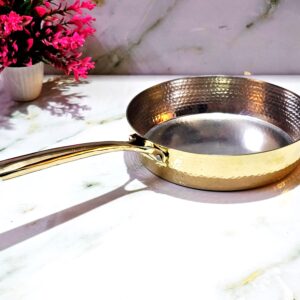 100% Pure Brass Fry Pan  Tin Coating