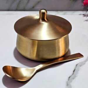 Pure Kansa/ Bronze Serving Bowl with Serving Spoon