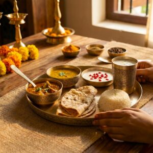 100% Pure Bronze / Kansa Etching 11 Inch Thali set, 6 Pcs