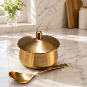 Pure Kansa/ Bronze Serving Bowl with Serving Spoon