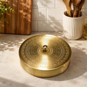 100% Pure Brass Etched Spice Box / Masala Dani