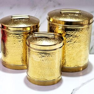 Brass Hammered Storage Container