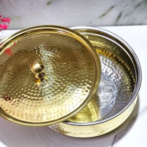 Brass Lagaan with Tin Coating and Hammered design