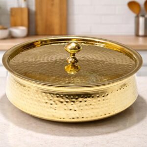 Brass Lagaan with Tin Coating and Hammered design